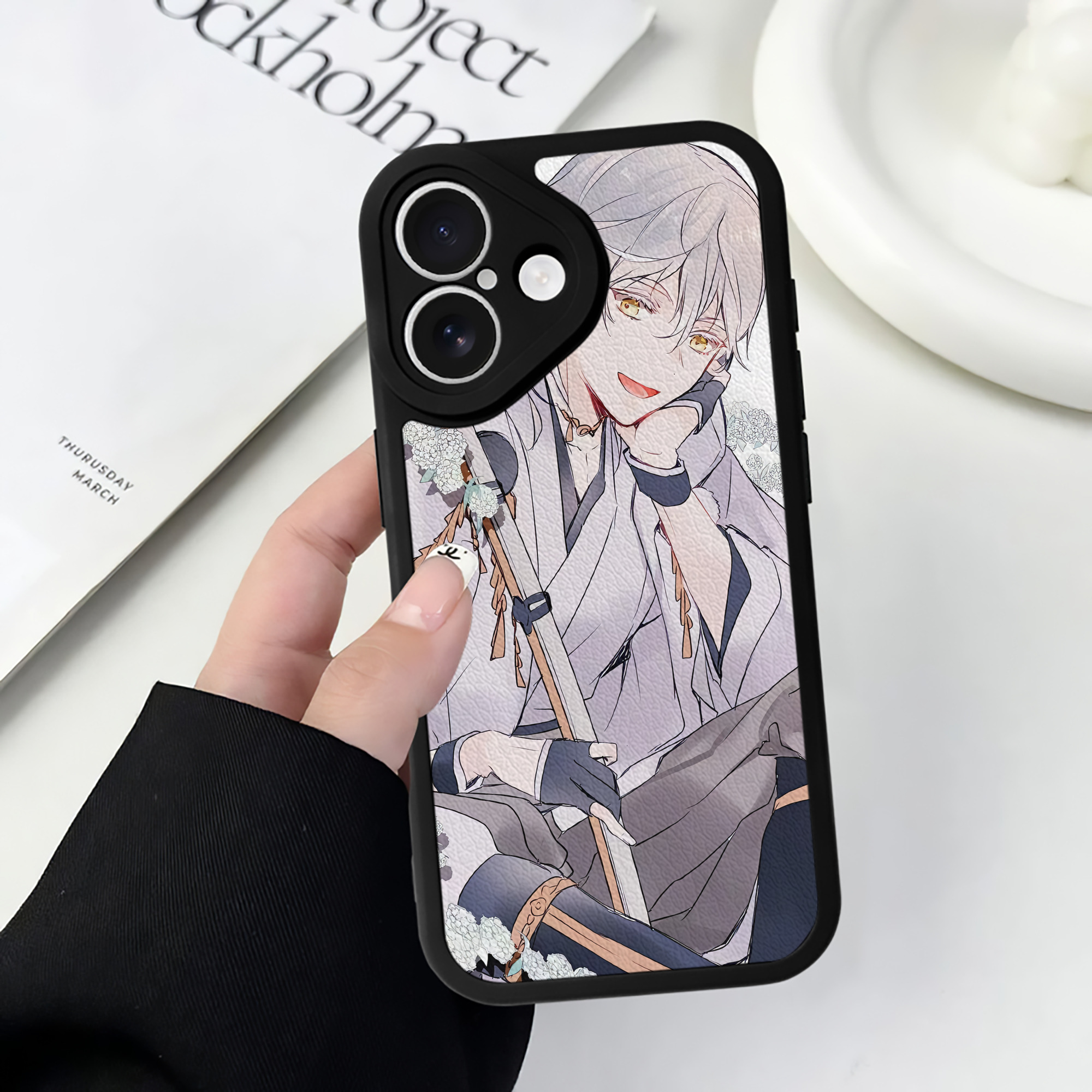 （画像用） 刀剣乱舞 Touken Ranbu 【iPhone 16シリーズ対応】シリコンスマホケース（レザー調） 材質：シリコン